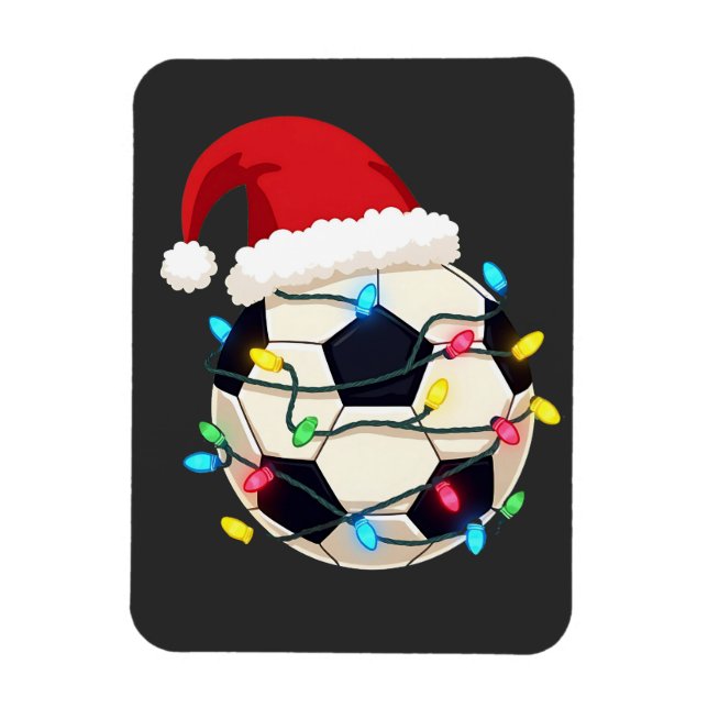 Magnet Flexible Soccer enveloppé dans les lumières de Noël Joueur  (Vertical)