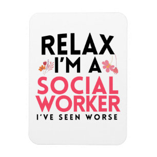 Magnet Flexible Social Worker Funny Gag Cadeaux Masters Travailleu