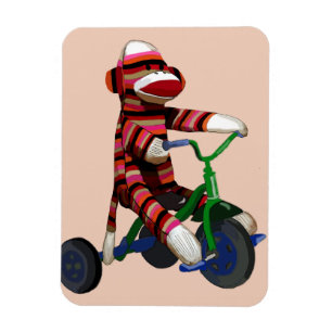 Magnet Flexible Sock Monkey Tricycle