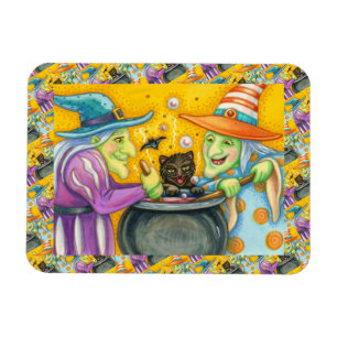 MAGNET FLEXIBLE SOEURS DE TÉMOIGNAGE, CHAT NOIR & HALLOWEEN BREW