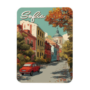 Magnet Flexible Sofia vintage   Voyages de la capitale bulgare