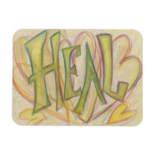 Magnet Flexible Soigner le coeur Word Art Inspirationnel Fridge Ma