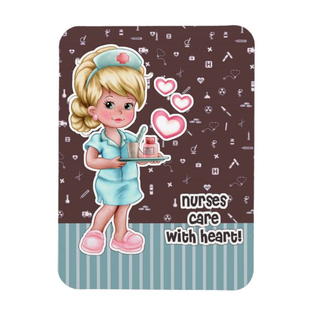Magnet Flexible Soins infirmiers avec coeur. Cadeau de soins infir (Vertical)