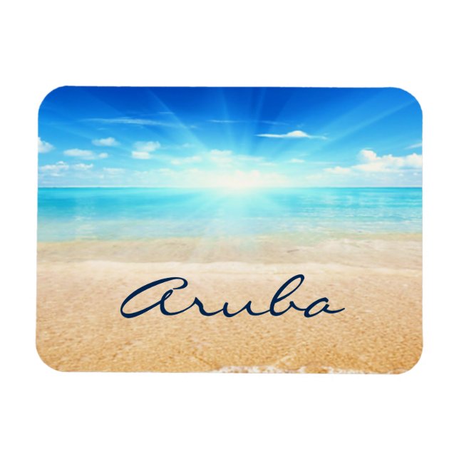 Magnet Flexible Soleil de la plage d'Aruba (Horizontal)