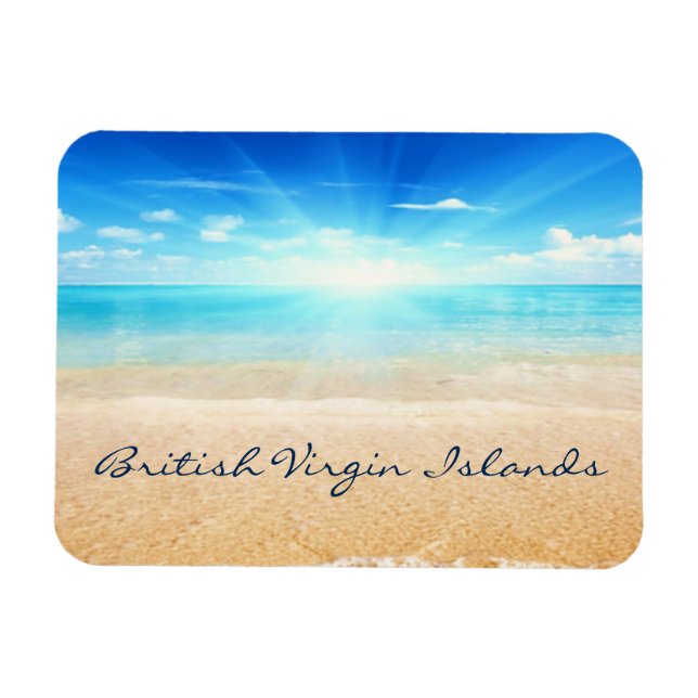 Magnet Flexible Soleil de la plage des îles Vierges britanniques (Horizontal)