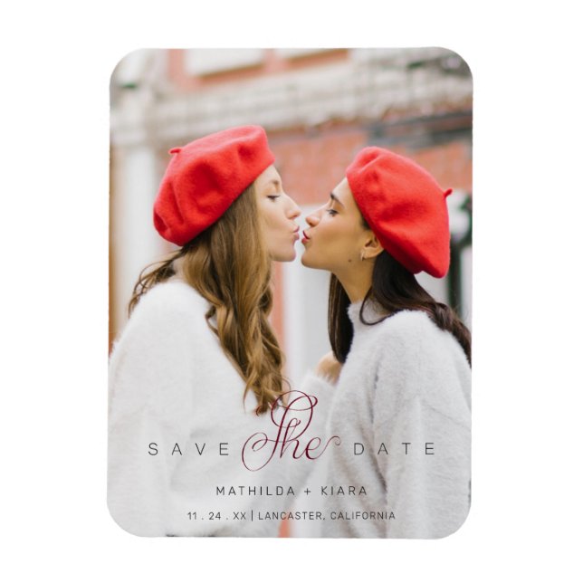 Magnet Flexible Sophisticated Photo Couple Lesbian Gay (Vertical)
