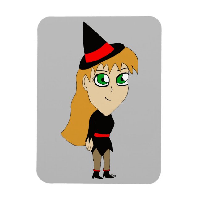 Magnet Flexible sorcière chibi (Vertical)