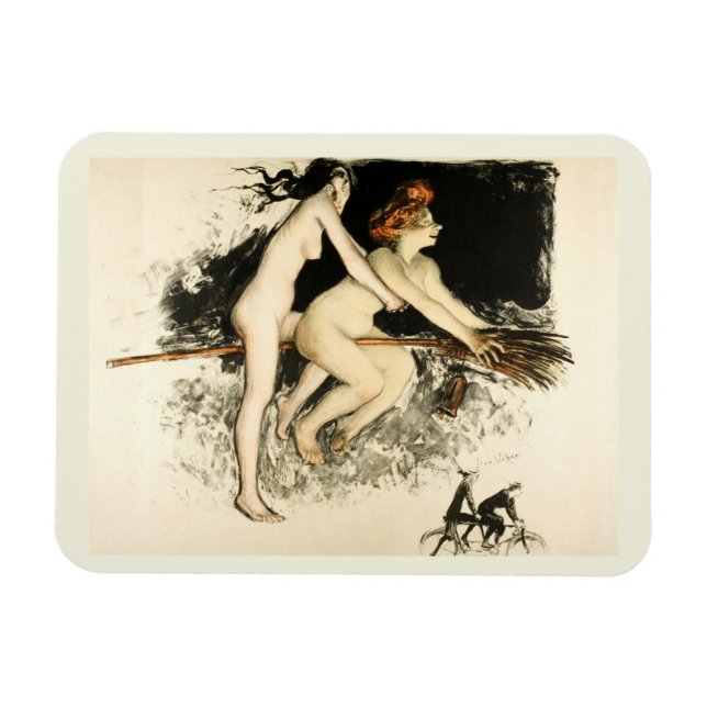Magnet Flexible Sorcières, Jean Veber, Halloween, Homme et Femme P (Horizontal)