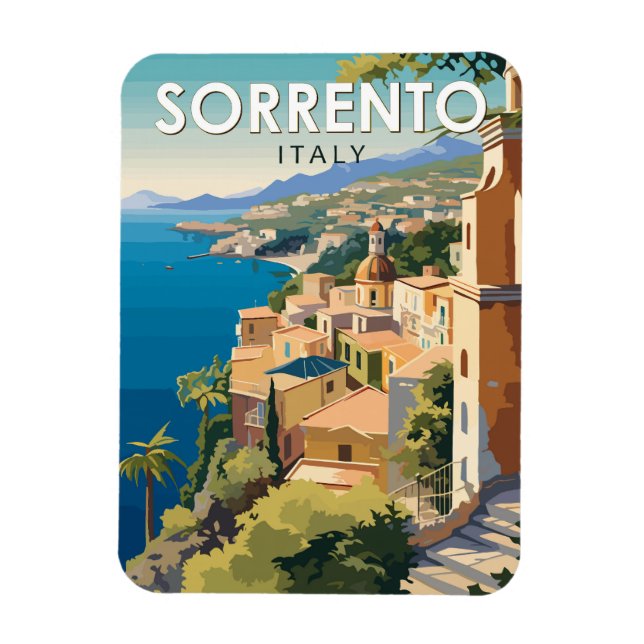 Magnet Flexible Sorrente Italie Travel Art Vintage (Vertical)