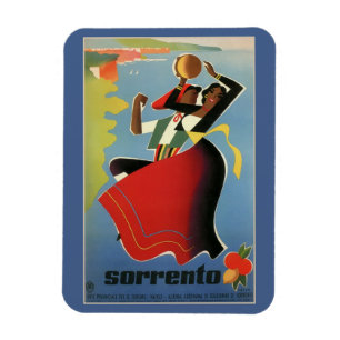 Magnet Flexible Sorrento vintage publicité de voyage italienne