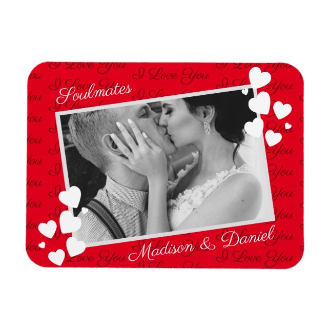 Magnet Flexible Soulmates I Love You Personnalisé Photo Romantique (Horizontal)
