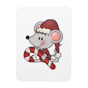 Magnet Flexible Souris de Noël avec du sucre de canne