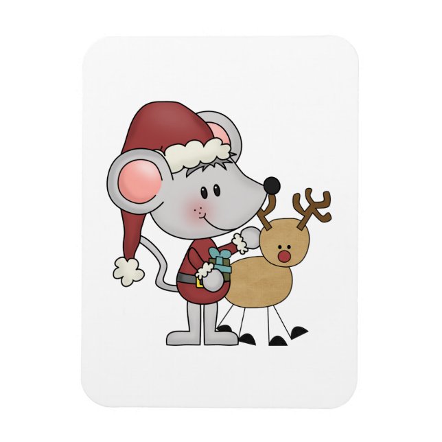 Magnet Flexible Souris de Noël et (Vertical)