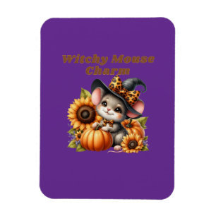 Magnet Flexible Souris de sorcière adorable Charme d'Halloween pou