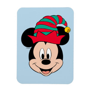 Magnet Flexible Souris Mickey Chapeau d'elfe de Noël