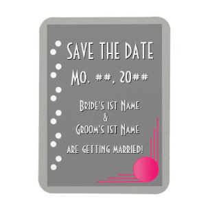 Magnet Flexible South Beach Deco Mariage (Enregistrer La Date)