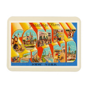Magnet Flexible Souvenir de Vintage voyage de Coney Island New