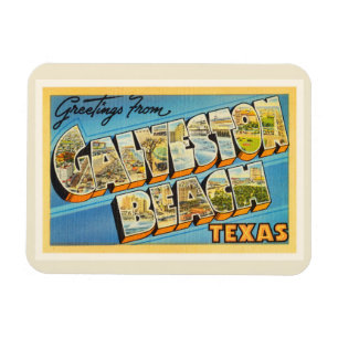 Magnet Flexible Souvenir de Vintage voyage du Texas TX de plage de