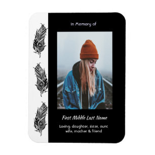 Magnet Flexible Souvenir Mémorial Plume Tribal Boho 