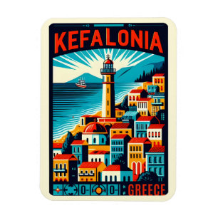 Magnet Flexible souvenirs de voyage kefalonia grèce vintage