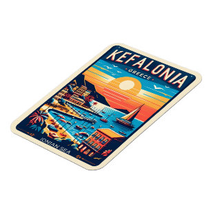 Magnet Flexible souvenirs de voyage kefalonia grèce vintage