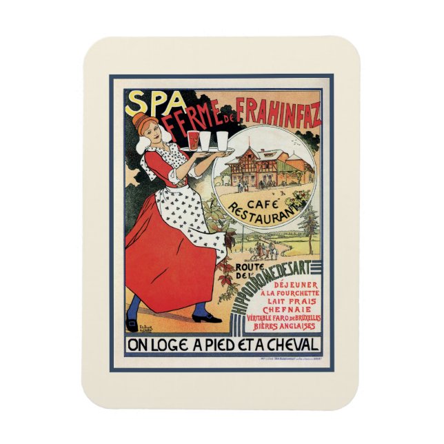 Magnet Flexible Spa Belgique 1894 Café Restaurant Frahinfaz ad (Vertical)