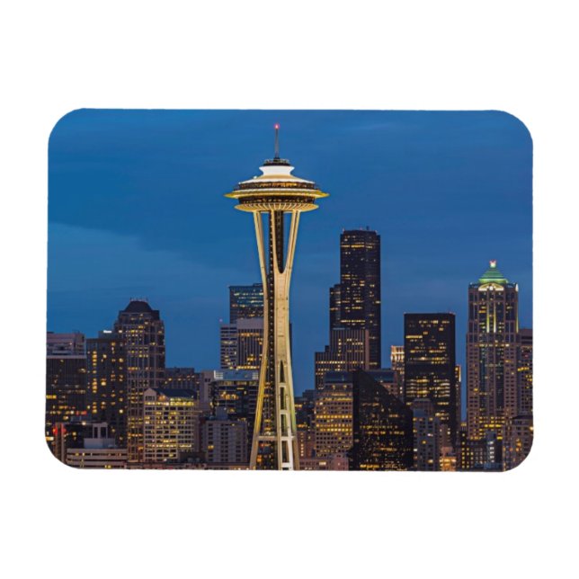Magnet Flexible Space Needle et le centre de Seattle (Horizontal)