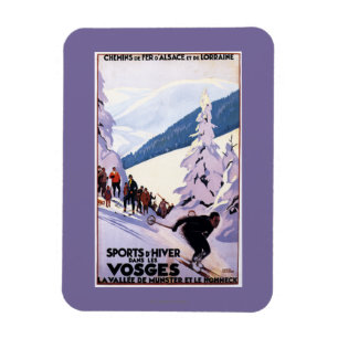 Magnet Flexible Spectateurs observant l'affiche de skieur