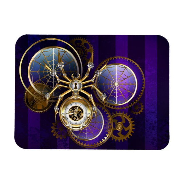 Magnet Flexible Spider Steampunk sur Arrière - plan pourpre (Horizontal)