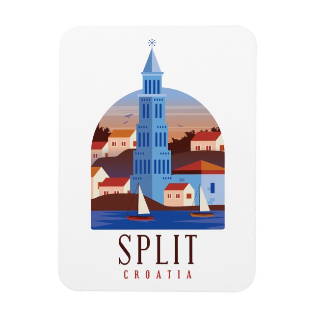 Magnet Flexible Split Croatie Dalmatie Vintage (Vertical)