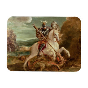 Magnet Flexible St. George tuant le dragon, (huile sur panneau)