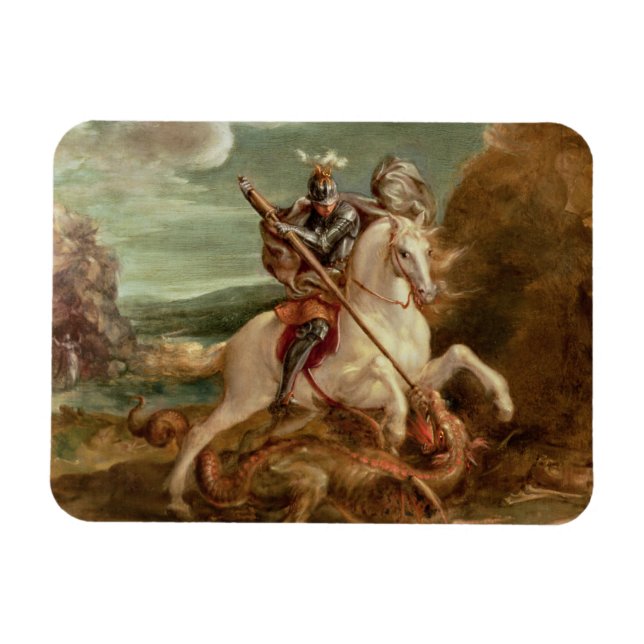 Magnet Flexible St. George tuant le dragon, (huile sur panneau) (Horizontal)