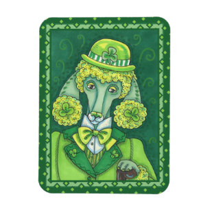 MAGNET FLEXIBLE ST. PADDY'S GREEN FRANÇAIS POODLE IRLANDAIS, CHIEN