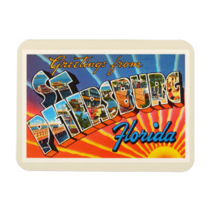 Magnet Flexible St Petersburg Floride FL Vintage voyage Souvenir