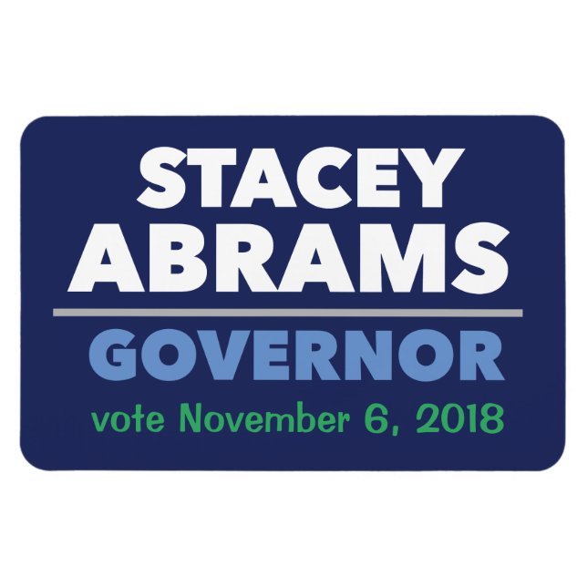 Magnet Flexible Stacey Abrams Gouverneur aimant voiture avec date! (Horizontal)