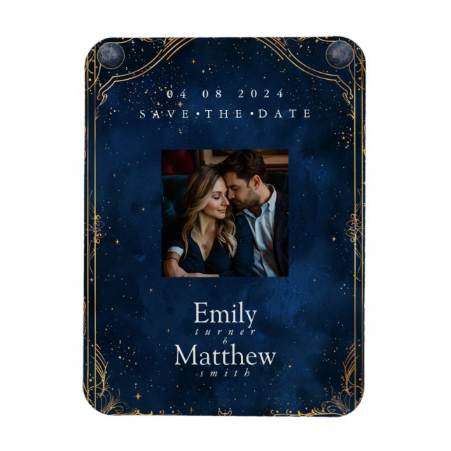 Magnet Flexible Starry Night Romance Mariage Enregistrer La Date (Vertical)