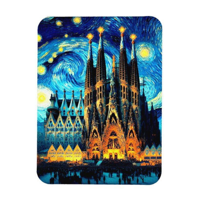 Magnet Flexible Starry Sagrada Familia Barcelona (Vertical)