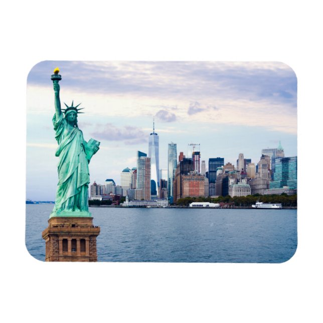 Magnet Flexible Statue de la Liberté avec le World Trade Center (Horizontal)