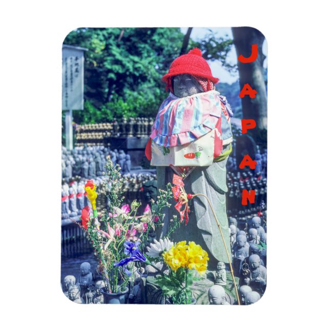 Magnet Flexible Statue de moine Jizo avec bib et casquette - Japon (Vertical)