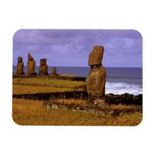 Magnet Flexible Statue Moai de la plate-forme Tahai Abstraits Pâqu
