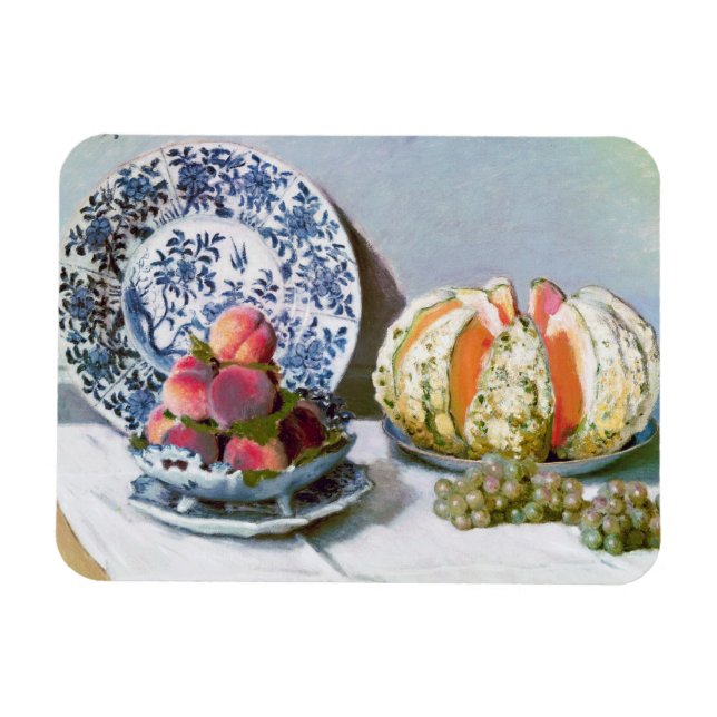 Magnet Flexible Still Life with Melon, 1872 Claude Monet (Horizontal)