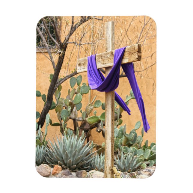 Magnet Flexible Stole pourpre en croix à l'église Albuquerque (Vertical)