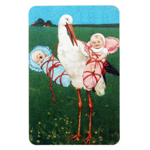 Magnet Flexible STORE BABY SHOWER JUMEAU, Rose, Bleu Turquoise