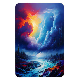 Magnet Flexible Stormy Sky Abstraite River Paysage Art