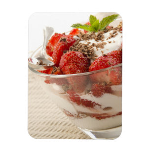 Magnet Flexible Strawberry Dessert With Fresh Yogurt