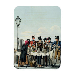 Magnet Flexible Street Breakfast gravé par G.Hunt, 1825 (engravi