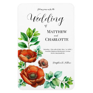 Magnet Flexible Sublime aquarelle Coquelicots rouges dans le style