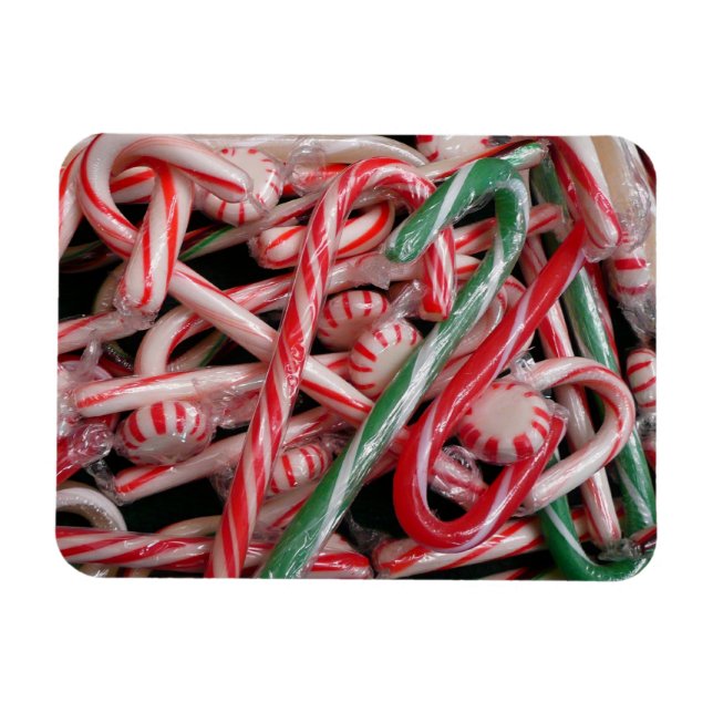 Magnet Flexible Sucres de canne et menthe de Noël (Horizontal)