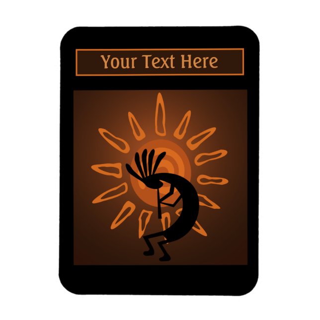 Magnet Flexible Sud-ouest Kokopelli Sun Rustic Photo Brown (Vertical)