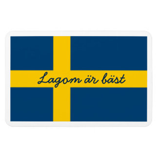 Magnet Flexible Suédois Dire Drapeau Thème Lagom Ar Bast